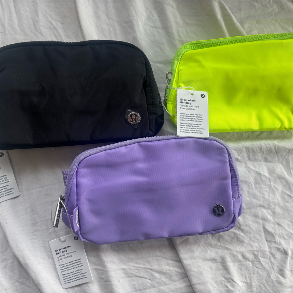 Spooky Halloween bundle set Lululemon Black, Neon Yellow, and Purple bags - Picture 1 of 1